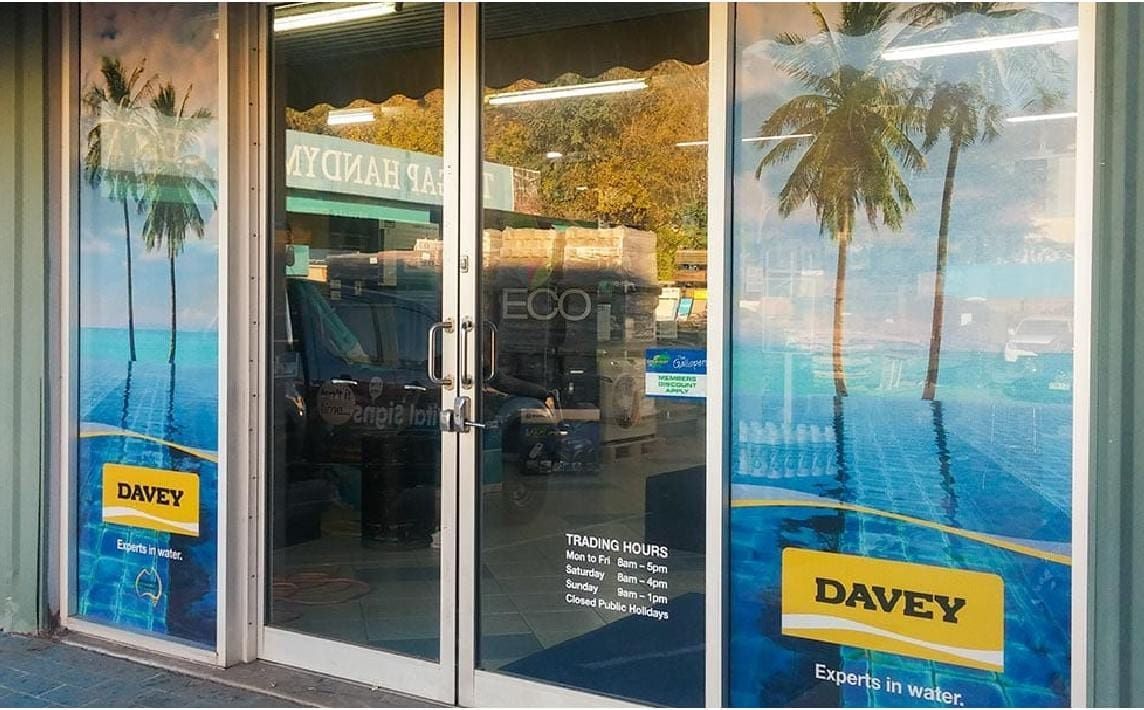 Shop front window film